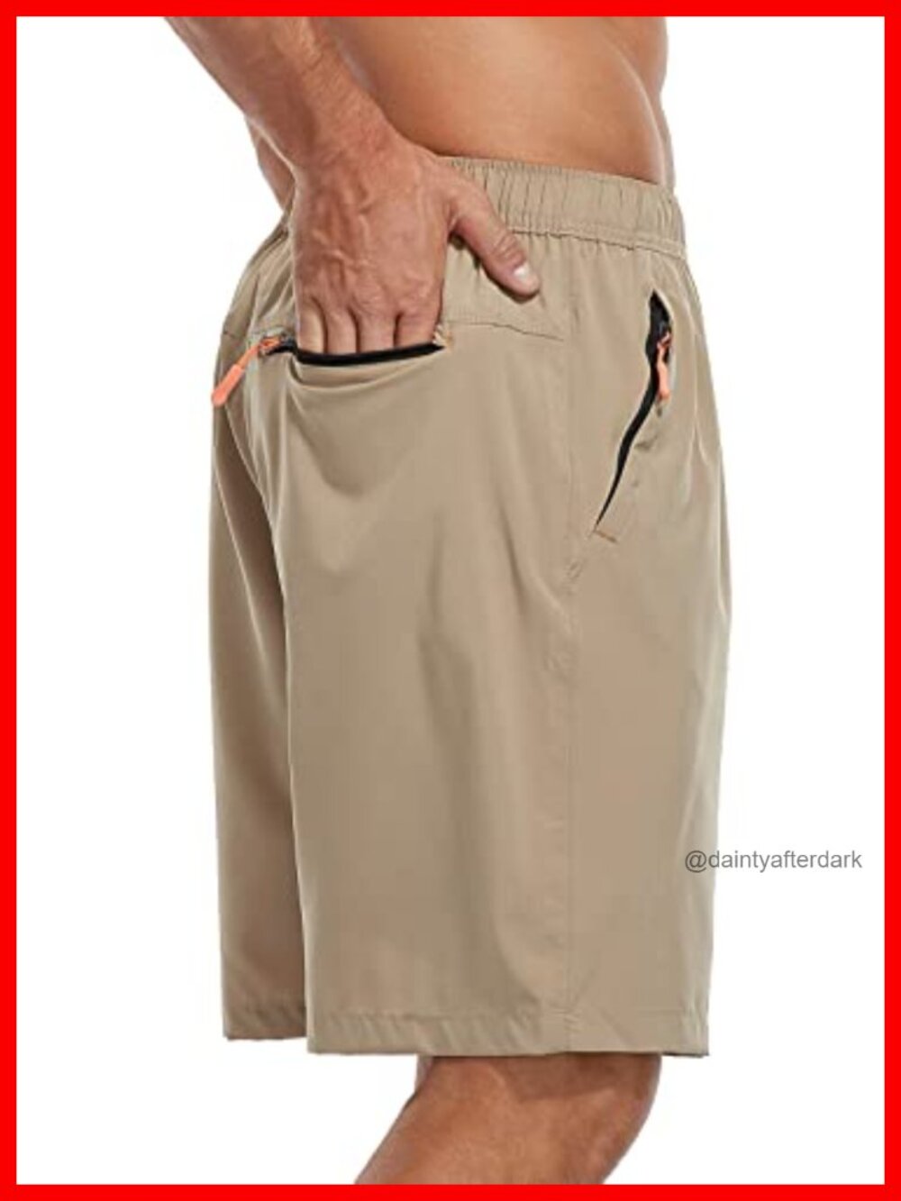Men's Athletic Hiking Shorts Quick-Dry Lightweight with Zipper Pockets